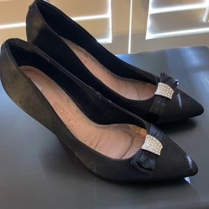 Beira Rio Heels with Rhinestone Bow
